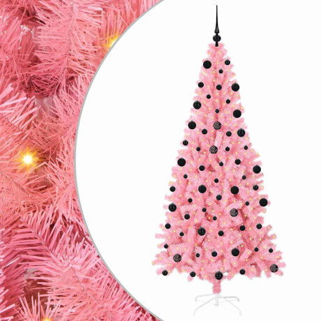 vidaXL Kerstboom met 300 LED met standaard Roze 210 cm PVC afbeelding2 - 1