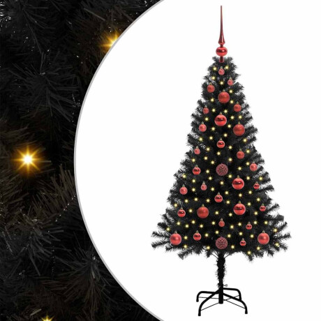vidaXL Kerstboom met 150 LED met standaard Zwart 120 cm PVC afbeelding2 - 1