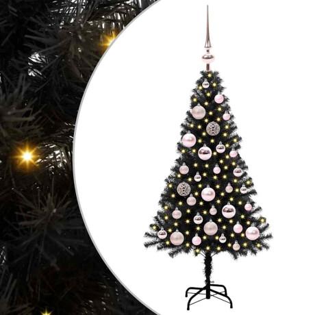 vidaXL Kerstboom met 150 LED met standaard Zwart 120 cm PVC afbeelding2 - 1