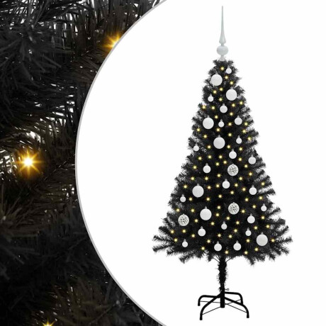 vidaXL Kerstboom met 150 LED met standaard Zwart 120 cm PVC afbeelding2 - 1