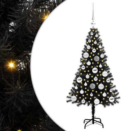 vidaXL Kerstboom met 150 LED met standaard Zwart 120 cm PVC afbeelding2 - 1