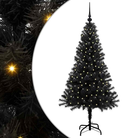 vidaXL Kerstboom met 150 LED met standaard Zwart 150 cm PVC afbeelding2 - 1