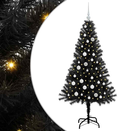 vidaXL Kerstboom met 150 LED met standaard Zwart 150 cm PVC afbeelding2 - 1
