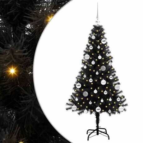 vidaXL Kerstboom met 150 LED met standaard Zwart 150 cm PVC afbeelding2 - 1