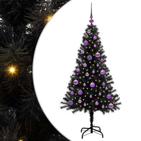 vidaXL Kerstboom met 150 LED met standaard Zwart 150 cm PVC afbeelding2 - 1