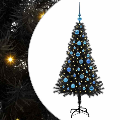vidaXL Kerstboom met 150 LED met standaard Zwart 150 cm PVC afbeelding2 - 1