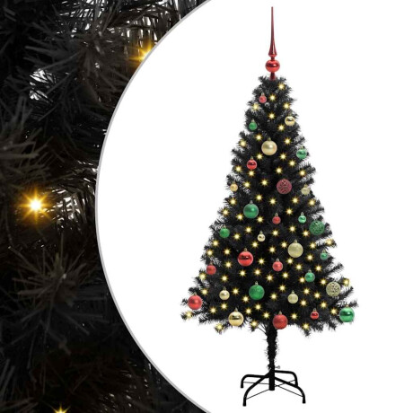 vidaXL Kerstboom met 150 LED met standaard Zwart 150 cm PVC afbeelding2 - 1