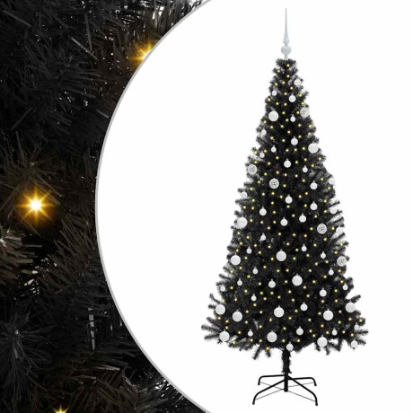 vidaXL Kerstboom met 300 LED met standaard Zwart 180 cm PVC afbeelding2 - 1