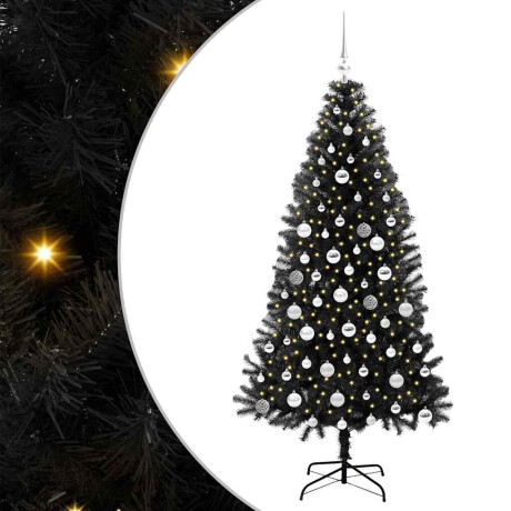 vidaXL Kerstboom met 300 LED met standaard Zwart 180 cm PVC afbeelding2 - 1