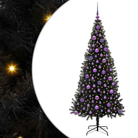 vidaXL Kerstboom met 300 LED met standaard Zwart 180 cm PVC afbeelding2 - 1