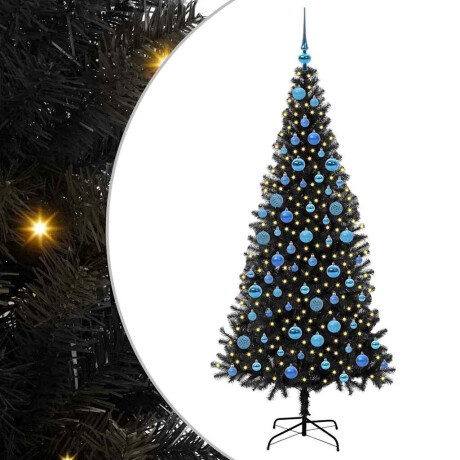 vidaXL Kerstboom met 300 LED met standaard Zwart 180 cm PVC afbeelding2 - 1