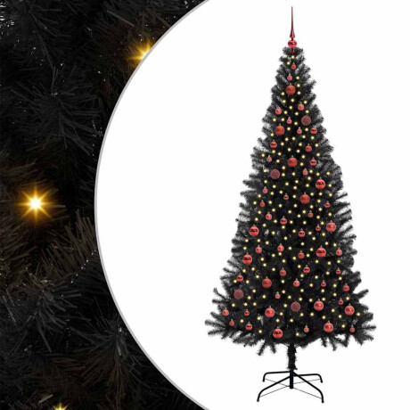 vidaXL Kerstboom met 300 LED met standaard Zwart 210 cm PVC afbeelding2 - 1