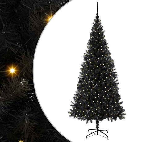 vidaXL Kerstboom met 300 LED met standaard Zwart 210 cm PVC afbeelding2 - 1