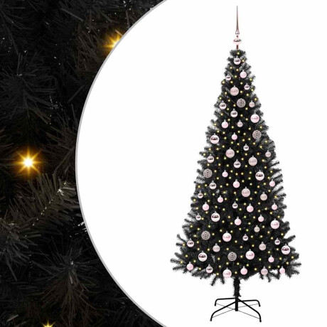 vidaXL Kerstboom met 300 LED met standaard Zwart 210 cm PVC afbeelding2 - 1