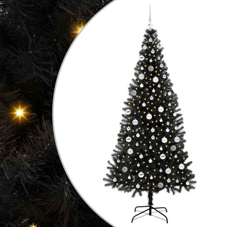 vidaXL Kerstboom met 300 LED met standaard Zwart 210 cm PVC afbeelding2 - 1