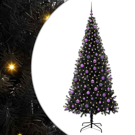 vidaXL Kerstboom met 300 LED met standaard Zwart 210 cm PVC afbeelding2 - 1