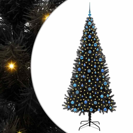 vidaXL Kerstboom met 300 LED met standaard Zwart 210 cm PVC afbeelding2 - 1
