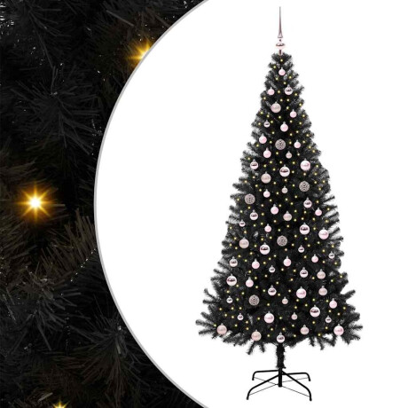 vidaXL Kerstboom met 300 LED met standaard Zwart 240 cm PVC afbeelding2 - 1