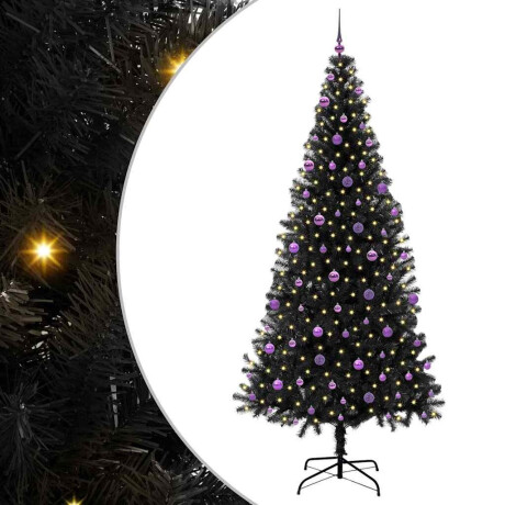 vidaXL Kerstboom met 300 LED met standaard Zwart 240 cm PVC afbeelding2 - 1