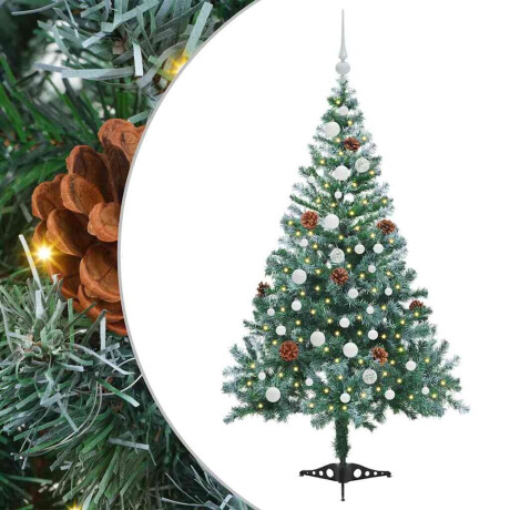 vidaXL Kunstkerstboom met 150 LED Groen 150 cm PVC en Staal afbeelding2 - 1
