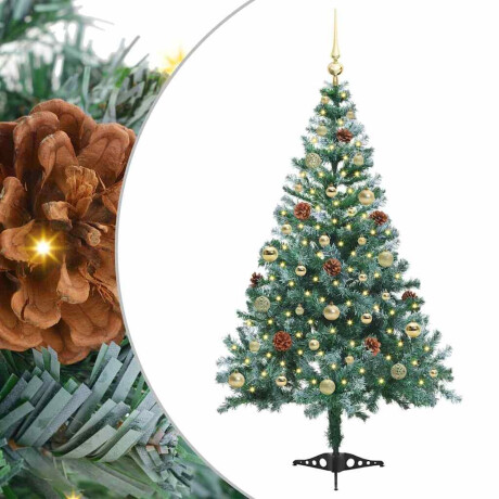 vidaXL Kunstkerstboom met 150 LED Groen 150 cm PVC en Staal afbeelding2 - 1