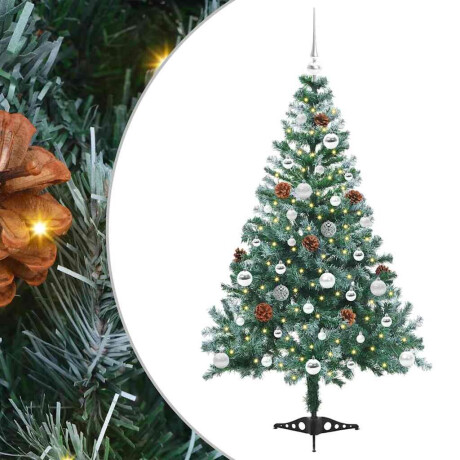 vidaXL Kunstkerstboom met 150 LED Groen 150 cm PVC en Staal afbeelding2 - 1
