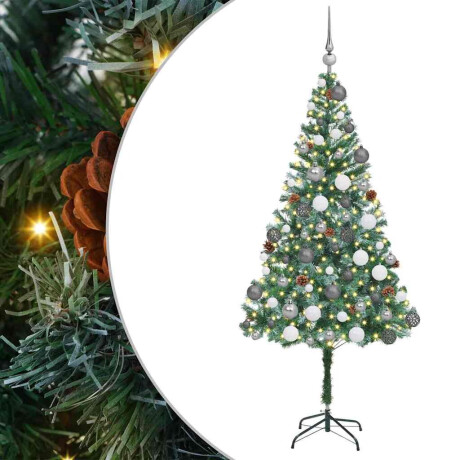 vidaXL Kunstkerstboom met decoratieve touwlichten Groen 180 cm PVC afbeelding2 - 1