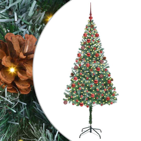 vidaXL Kunstkerstboom met 300 LED Groen 180 cm PVC en Staal afbeelding2 - 1