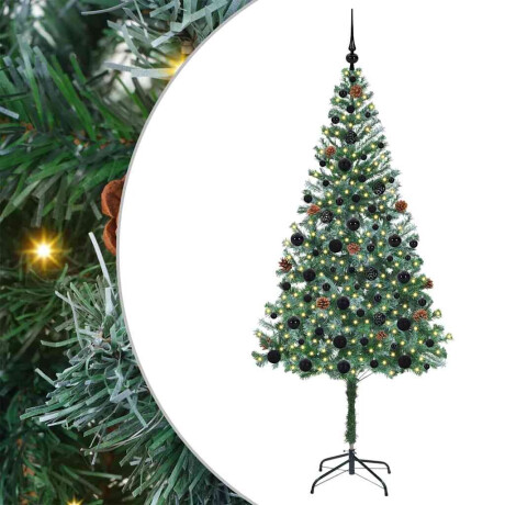 vidaXL Kunstkerstboom met 300 LED Groen 180 cm PVC en Staal afbeelding2 - 1