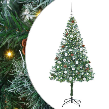 vidaXL Kunstkerstboom met 300 LED Groen 180 cm PVC en Staal afbeelding2 - 1