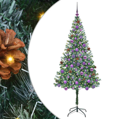 vidaXL Kunstkerstboom met 300 LED Groen 180 cm PVC en Staal afbeelding2 - 1