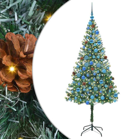vidaXL Kunstkerstboom met 300 LED Groen 180 cm PVC en Staal afbeelding2 - 1