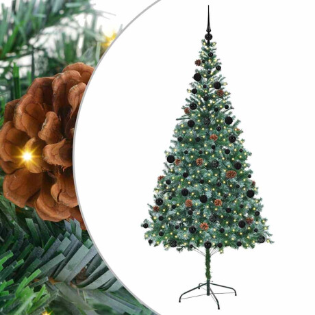 vidaXL Kunstkerstboom met 300 LED Groen 210 cm PVC en Staal afbeelding2 - 1