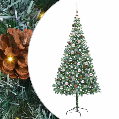vidaXL Kunstkerstboom met 300 LED Groen 210 cm PVC en Staal afbeelding2 - 1
