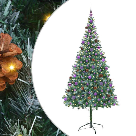 vidaXL Kunstkerstboom met 300 LED Groen 210 cm PVC en Staal afbeelding2 - 1