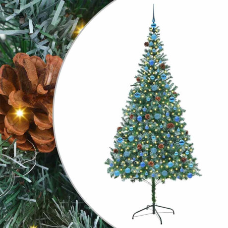vidaXL Kunstkerstboom met 300 LED Groen 210 cm PVC en Staal afbeelding2 - 1