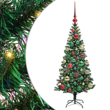 vidaXL Kunstmatig Voorverlicht Kerstboom Groen 120cm PVC en Metaal afbeelding2 - 1