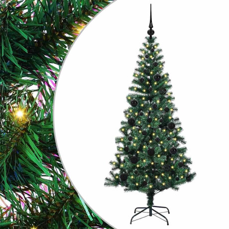 vidaXL Kunstmatig Voorverlicht Kerstboom Groen 150cm PVC en Metaal afbeelding2 - 1