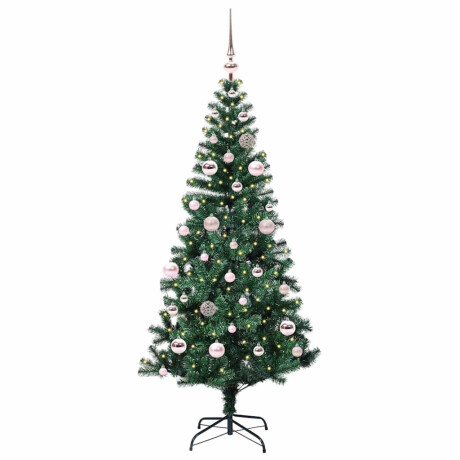 vidaXL Kunstmatig Voorverlicht Kerstboom Groen 150 cm PVC en Metaal afbeelding2 - 1