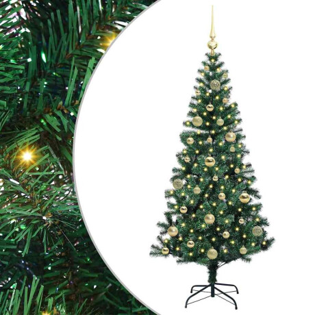 vidaXL Kunstmatig Voorverlicht Kerstboom Groen 150cm PVC en Metaal afbeelding2 - 1