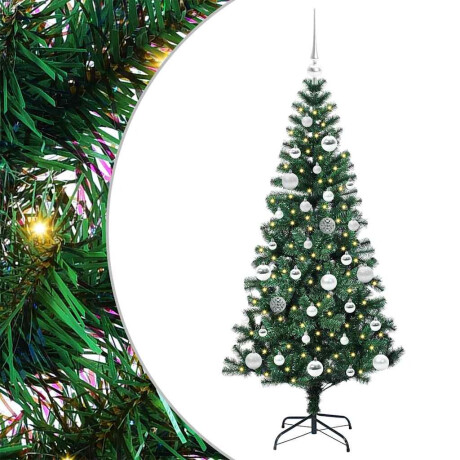vidaXL Kunstmatig Voorverlicht Kerstboom Groen 150cm PVC en Metaal afbeelding2 - 1