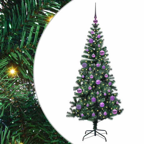 vidaXL Kunstmatig Voorverlicht Kerstboom Groen 150cm PVC en Metaal afbeelding2 - 1