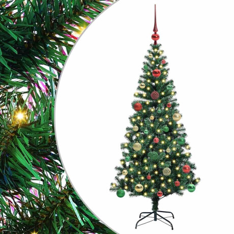 vidaXL Kunstmatig Voorverlicht Kerstboom Groen 150cm PVC en Metaal afbeelding2 - 1