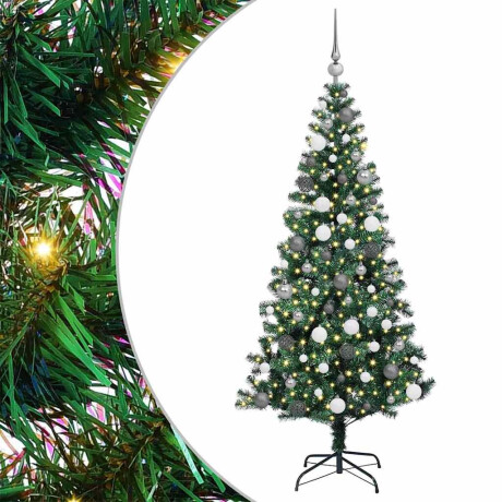 vidaXL Kunstkerstboom met decoratieve touwlichten Groen 180cm PVC afbeelding2 - 1