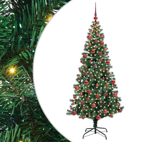 vidaXL Kunstmatig Voorverlicht Kerstboom Groen 180 cm PVC en Metaal afbeelding2 - 1