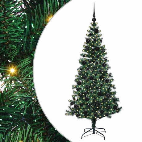 vidaXL Kunstmatig Voorverlicht Kerstboom Groen 180 cm PVC en Metaal afbeelding2 - 1