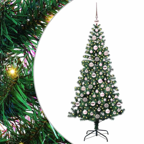 vidaXL Kunstmatig Voorverlicht Kerstboom Groen 180 cm PVC en Metaal afbeelding2 - 1