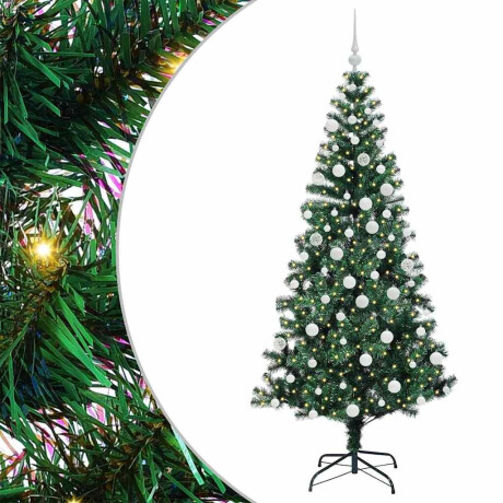 vidaXL Kunstmatig Voorverlicht Kerstboom Groen 180 cm PVC en Metaal afbeelding2 - 1