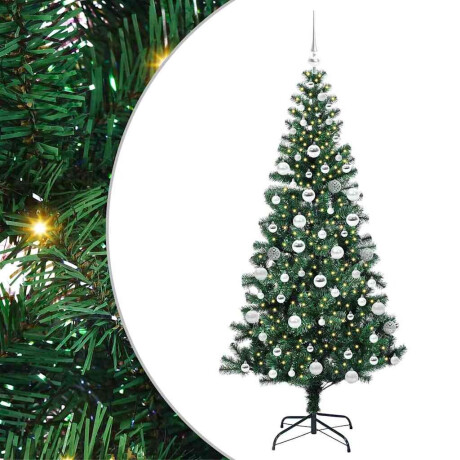 vidaXL Kunstmatig Voorverlicht Kerstboom Groen 180 cm PVC en Metaal afbeelding2 - 1