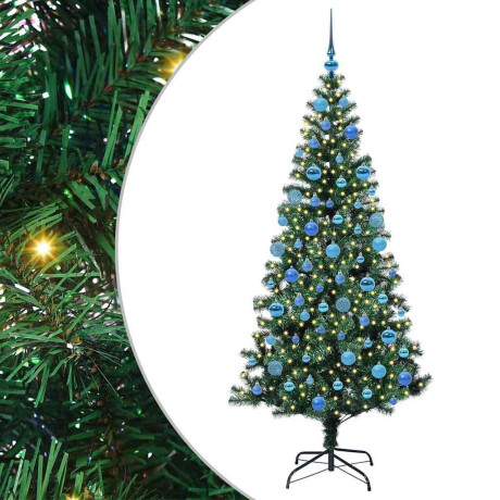 vidaXL Kunstmatig Voorverlicht Kerstboom Groen 180 cm PVC en Metaal afbeelding2 - 1